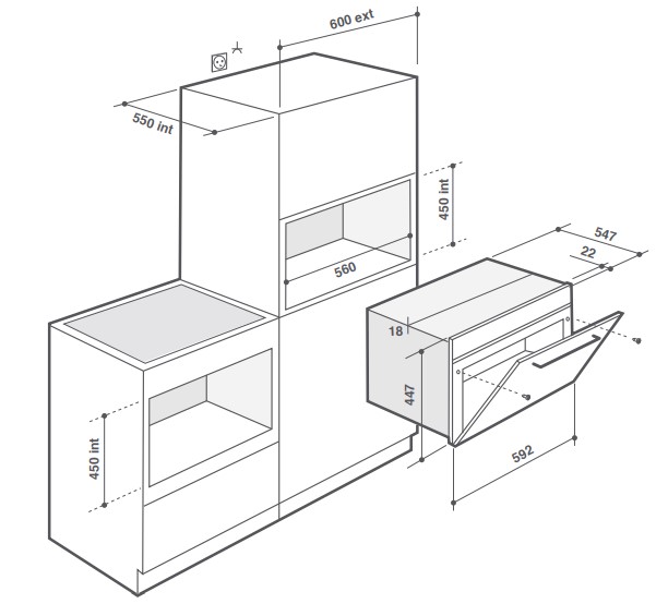 Комбинированный духовой шкаф с паром 45см De Dietrich DKR7580X